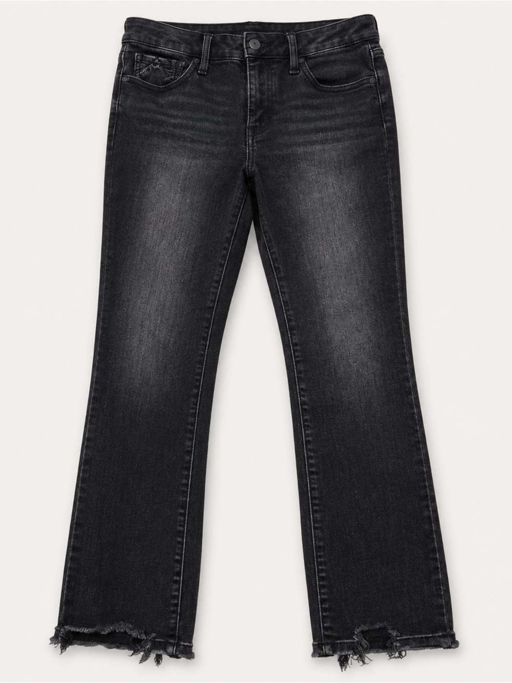 Buckle Black Washed Ankle Skinny Jeans with Frayed Hem - Picture 1 of 5